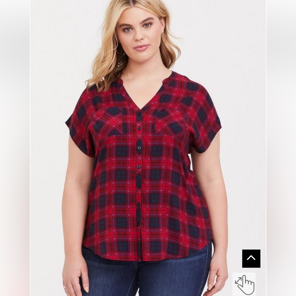 TORRID Challis Button-Front Dolman Sleeve Top size 0, L, 12